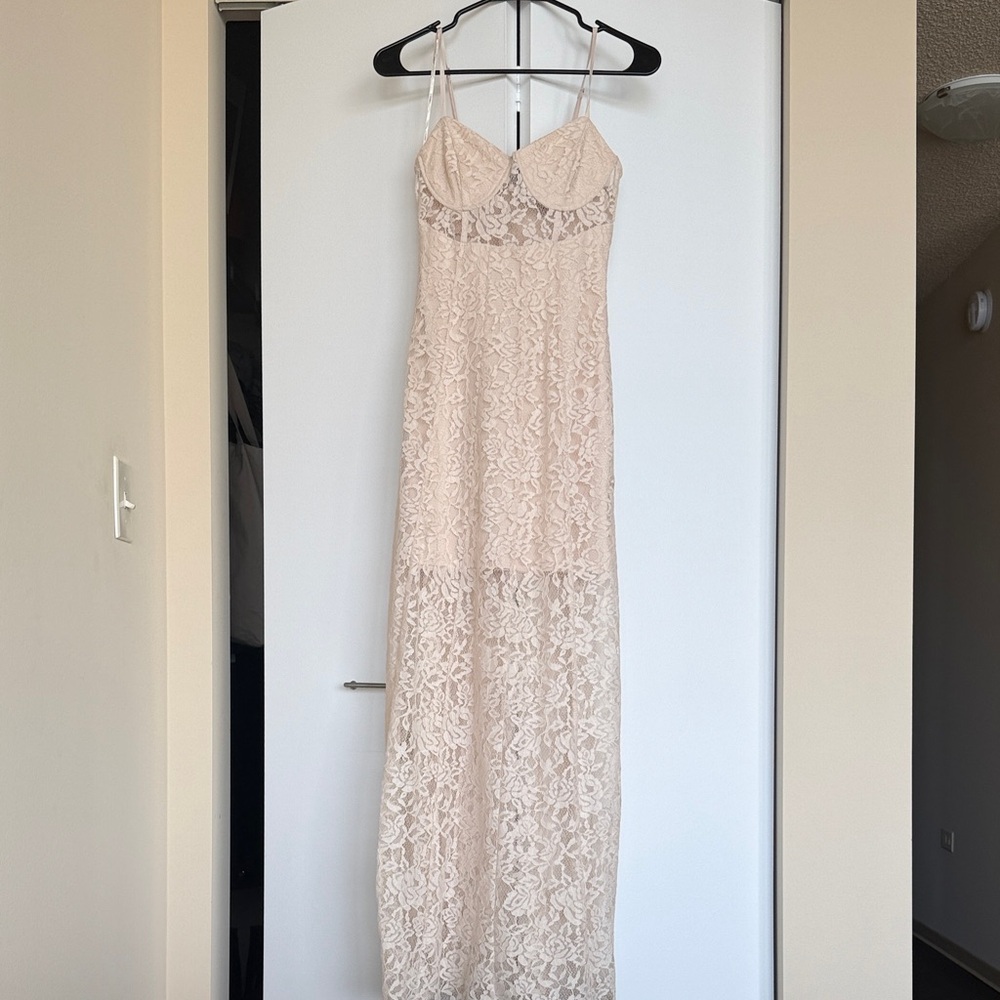 Forever 21 Cream Lace Maxi Dress